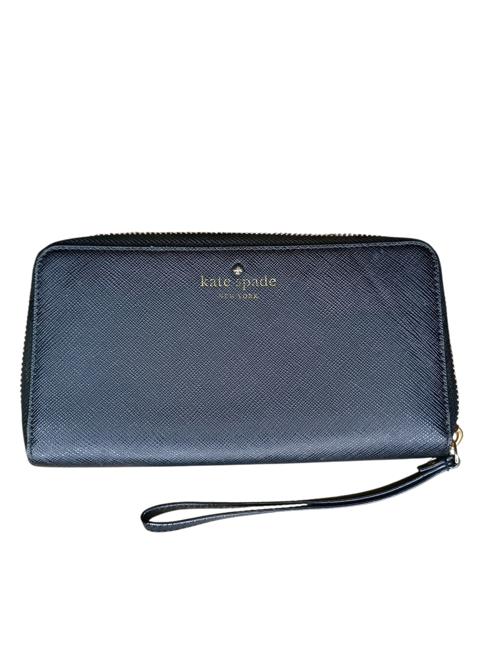 kate spade New York Black Saffiano Zip Wristlet Wallet